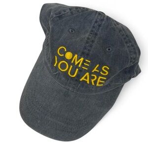 “Come as you are” Black Cap with Yellow Embroidery